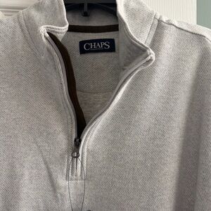 Chaps Light Gray Zip-Up Men's Sweater
